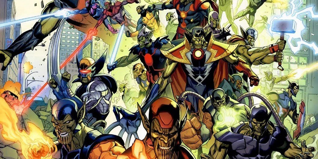 Skrulls uzdodas par Marvel varoņiem Slepenajā iebrukumā.