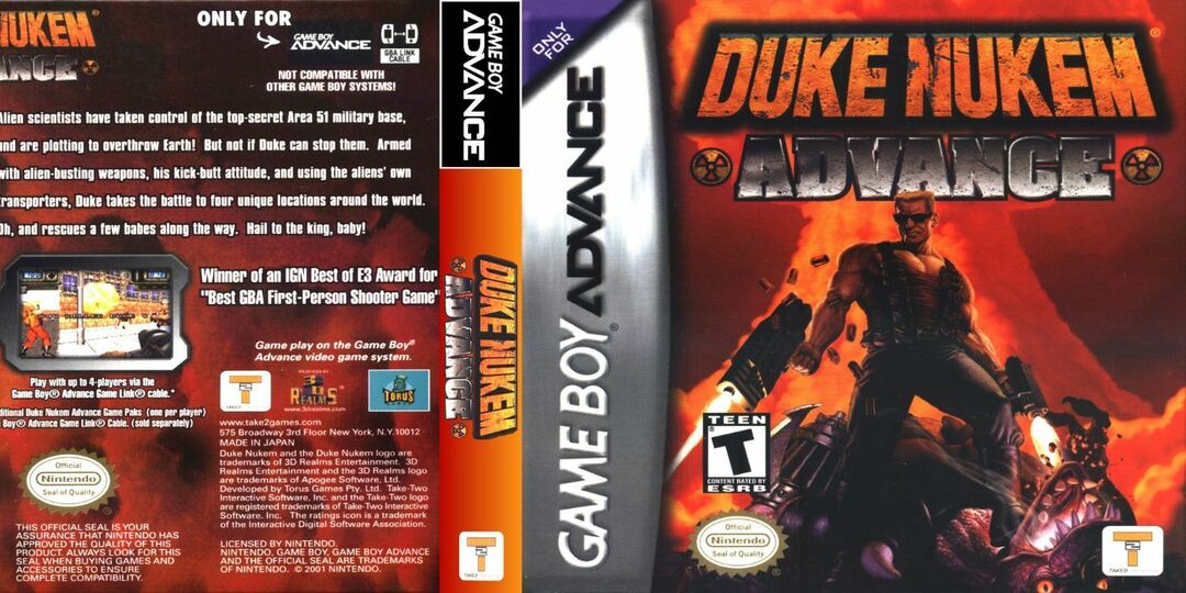 Naslovnica igre Duke Nukem Advance.