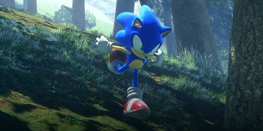 Sonic Frontiers Sonic Berlari Melewati Hutan Mencari Kocos di Zona Terbuka