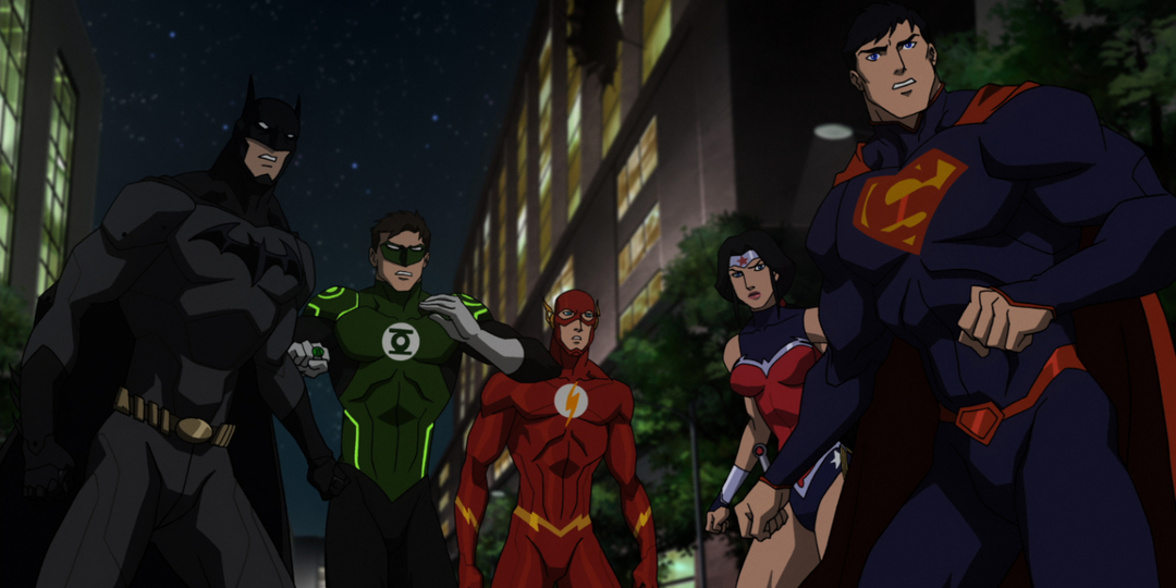 Betmenas, Žaliasis žibintas, Flash, Wonder Woman ir Supermenas teisingumo lygos kare