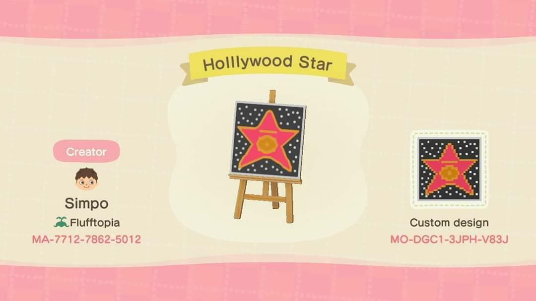 Hollywood-stjernestien - Animal Crossing: New Horizons Custom Design