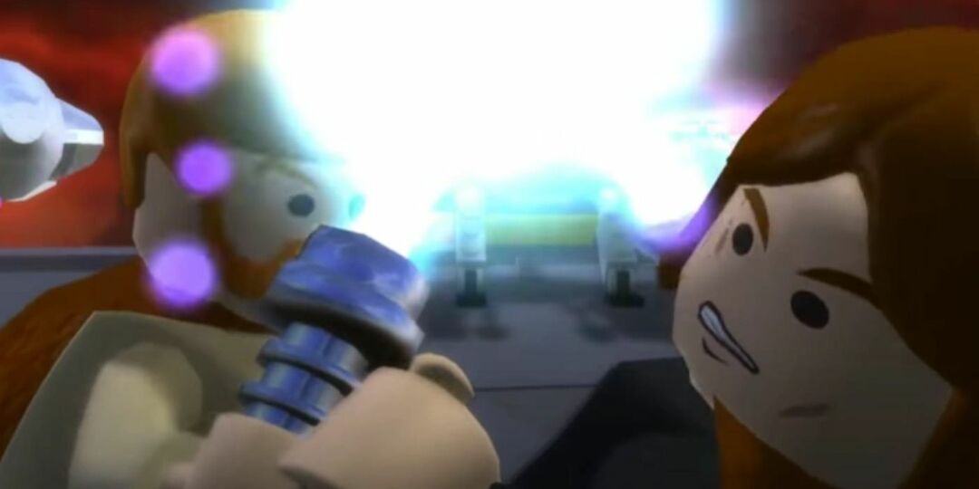 LEGO Obi-Wan et Anakin Skywalker se battent