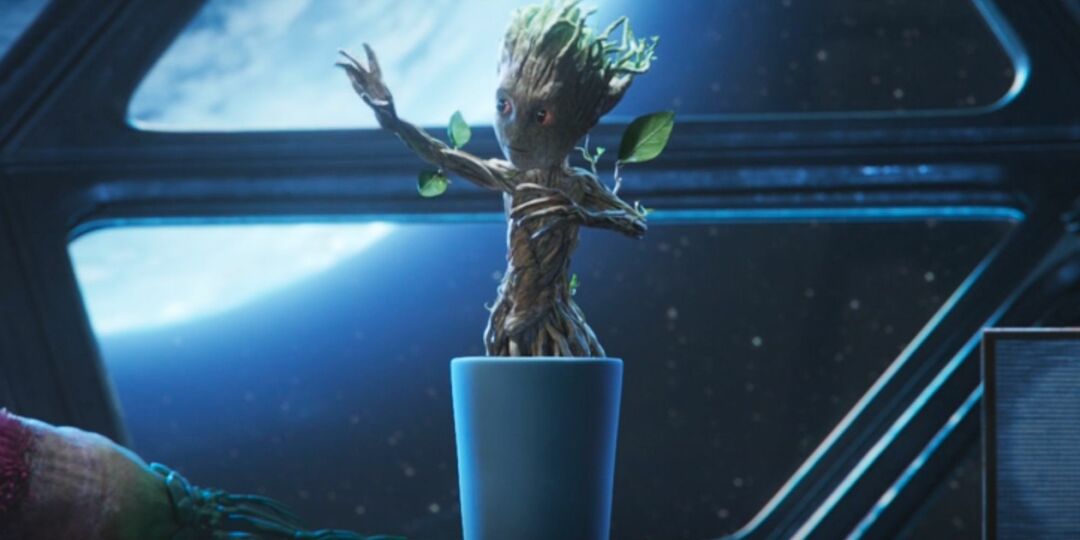 Baby Groot no pote na série I Am Groot