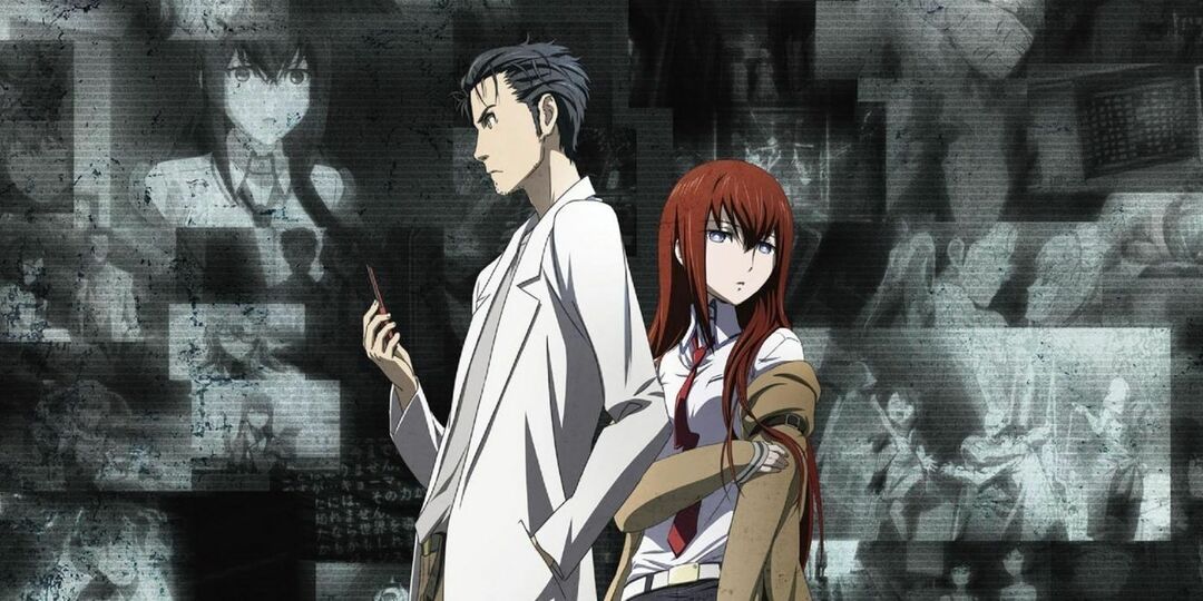 Stenen; Poortsleutelkunst met Okabe en Kurisu.