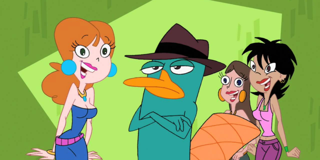 Perry el ornitorrinco con mujeres.