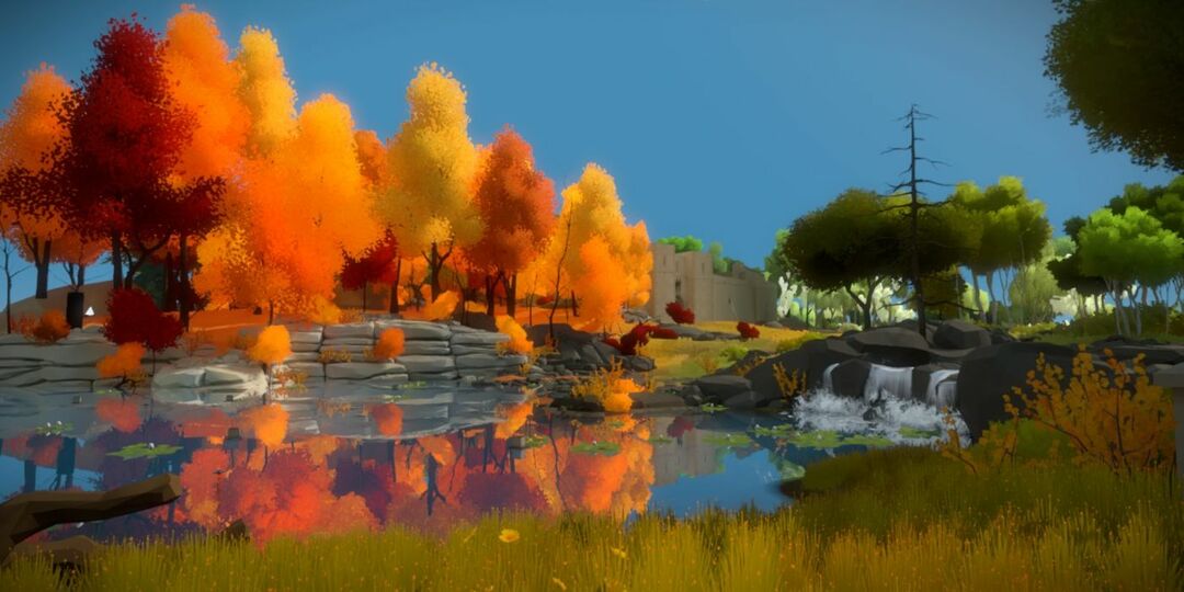 Captura de tela do jogo Witness do mundo aberto