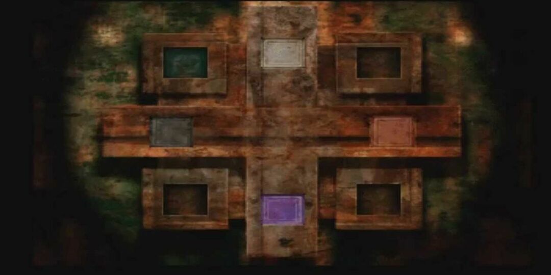 Fargede plater-puslespill i Silent Hill.