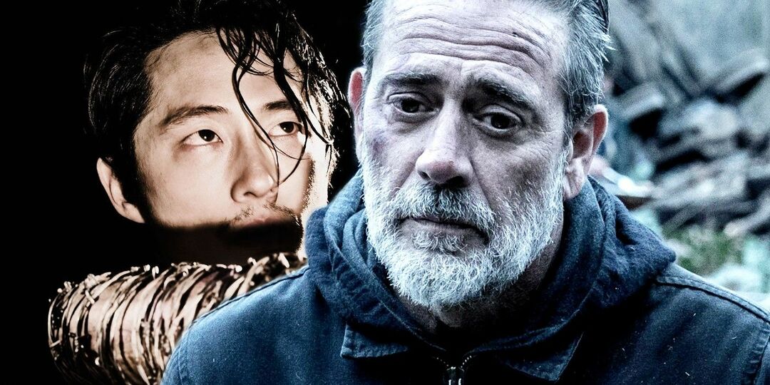 Steven Yeun Glennina ja Jeffrey Dean Morgan Neganina filmis Walking Dead