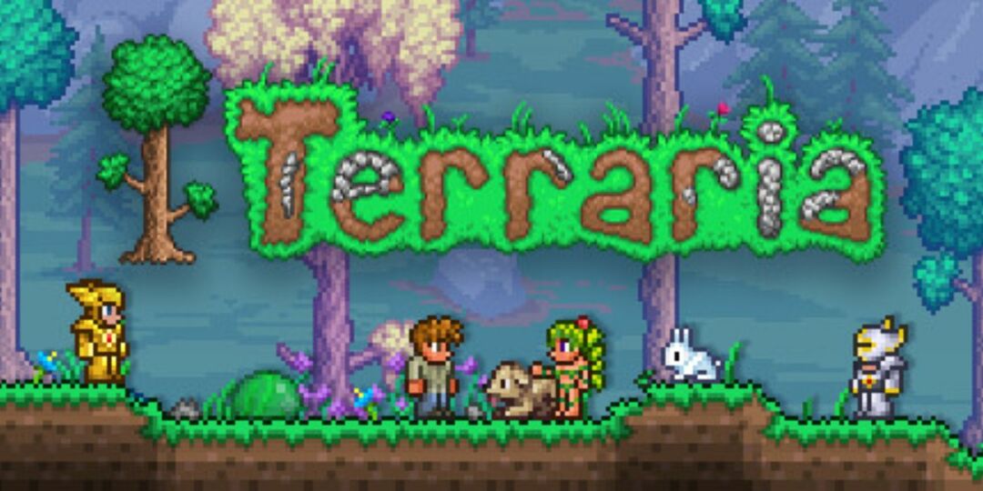 Eine Titelkarte für Terraria