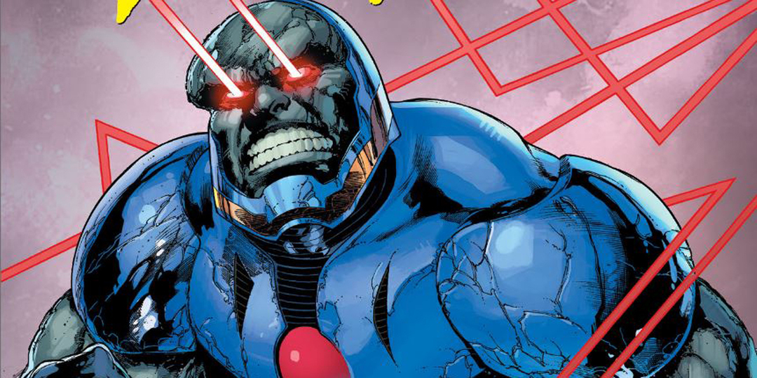 Darkseid disparando seus feixes de ômega.